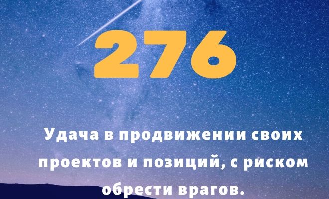 Число 276: толкование по цифрам и сумме, влияние на судьбу