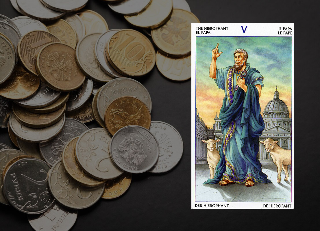 Верховный Жрец (Иерофант) Таро 78 Дверей: значение в отношениях, любви, деньгах и здоровье, и в сочетании с другими картами, карта дня